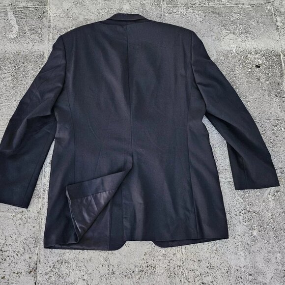 Chaps Men Blazer Black Sport Coat Wook jacket Gold Tone Button Size 42L - Picture 12 of 12